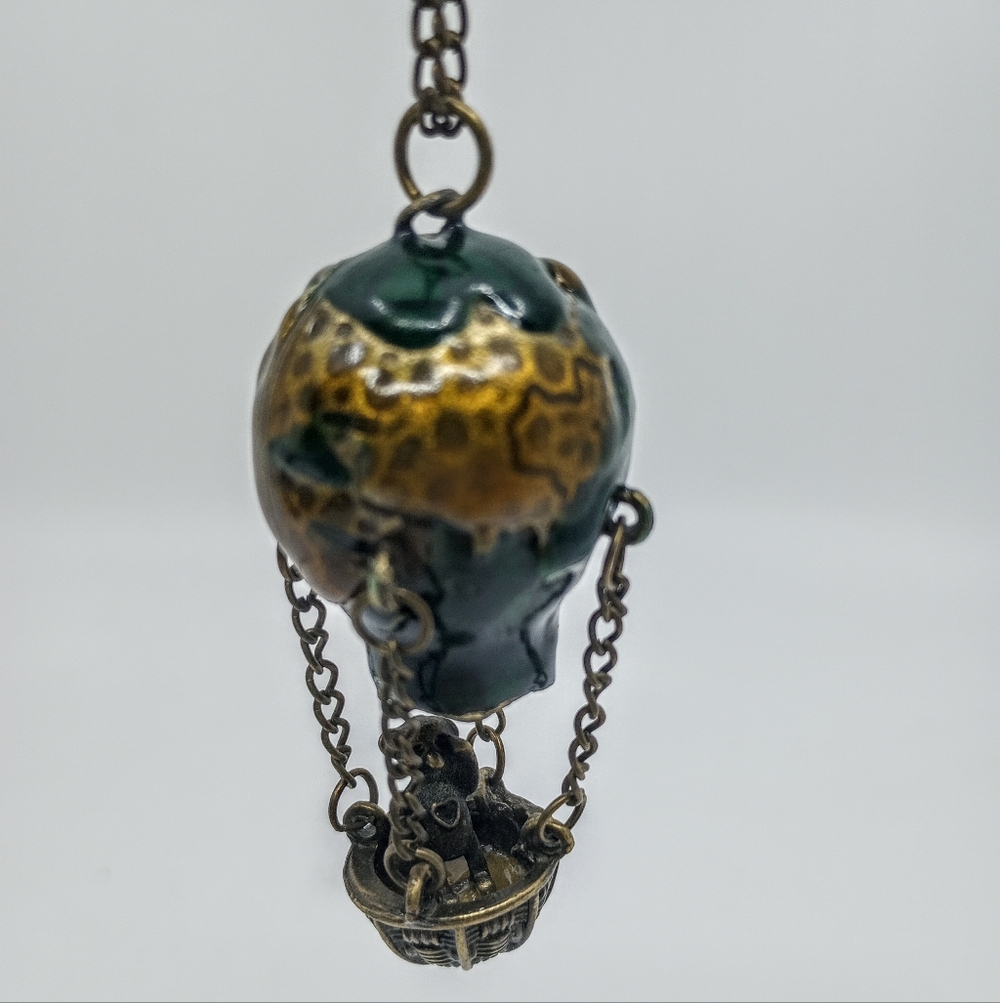 Vintage Hot Air Balloon Pendant Necklace